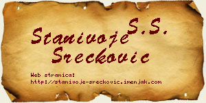 Stanivoje Srećković vizit kartica